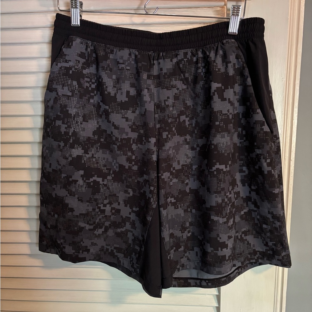 Lululemon Pace Breaker 9” Black and Gray Athletic Shorts